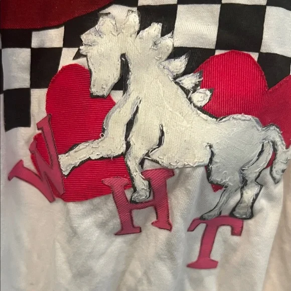 # 0810 + White Hoodie with Red Lips and Checkered Design W/ WHT - Picture 3 of 12